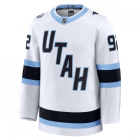 Miesten Pelipaita Utah Hockey Club Fanatics Premium Logan Cooley Vieras Valkoinen